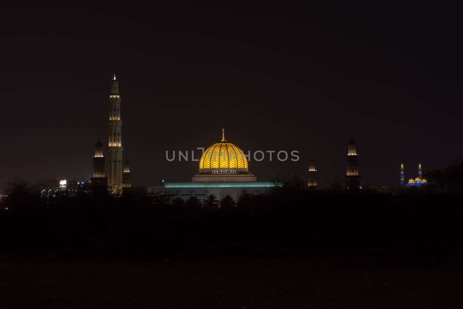 A Wide view of the Sultan Qaboos Grand Mosque and Al Ameen Mosqu by kingmaphotos