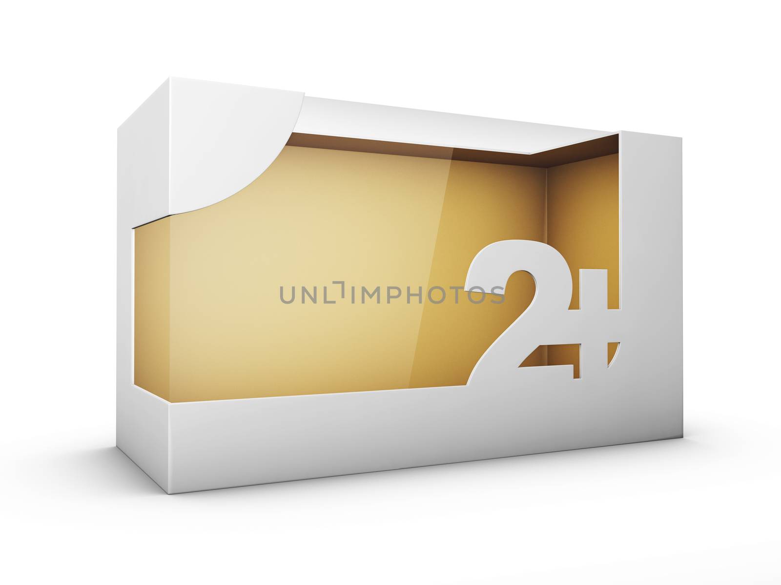 3d Rendering of White Package Box With Window for Toys for two year and up, clipping path included by tussik