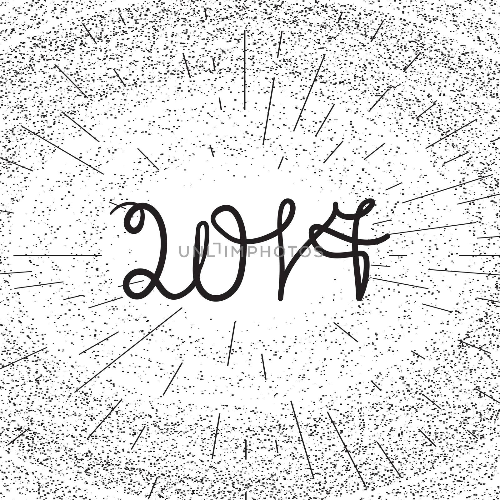 Lettering banner with text 2017 for print, poster, sticker. Happy new year greeting card. Vector