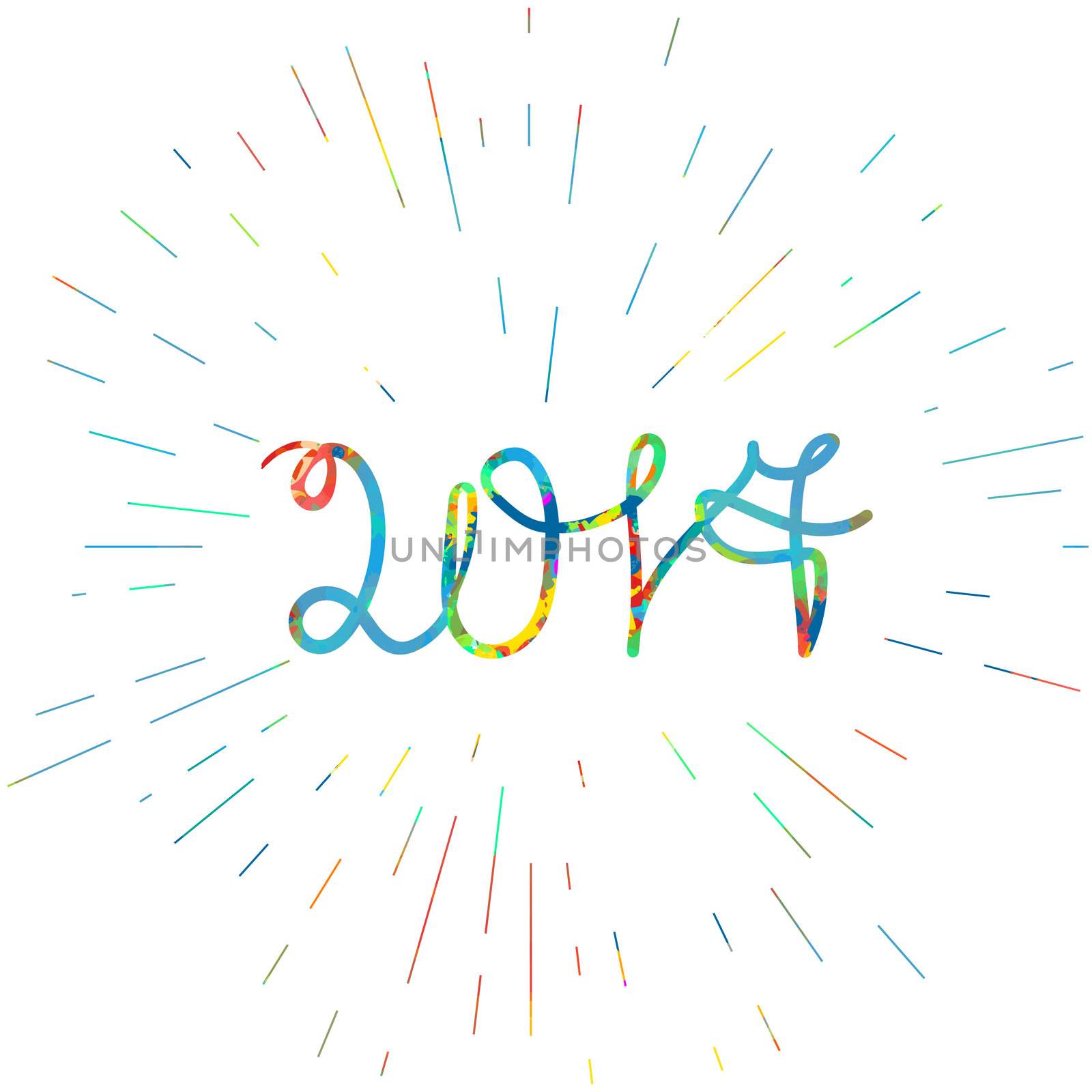 Lettering banner with text 2017 for print, poster, sticker. Happy new year greeting card. Vector
