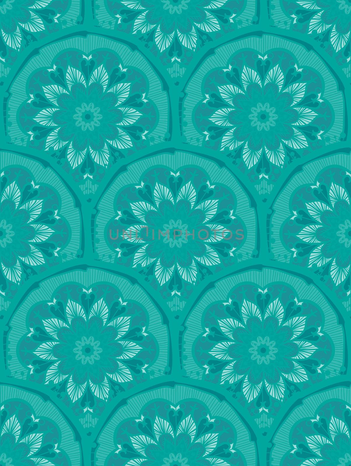 Hand drawn Mandala Seamless Pattern. Arabic, indian, turkish and ottoman culture decoration style. Ethnic ornamental background. Magic vintage template of greeting, card, print, cloth, tattoo. Vector