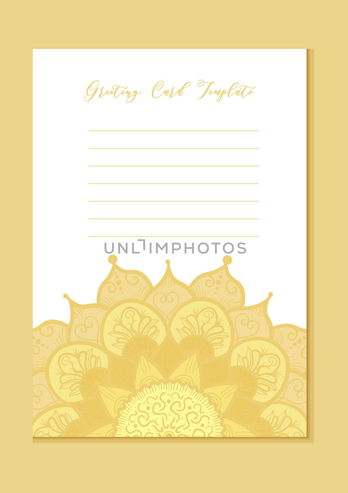 Mandala vintage template card in arabic and indian, islam and ottoman, turkish, asian style for brochure, flyer, greeting, invitation card, cover. Format A4. Floral holiday ornamental design. Vector