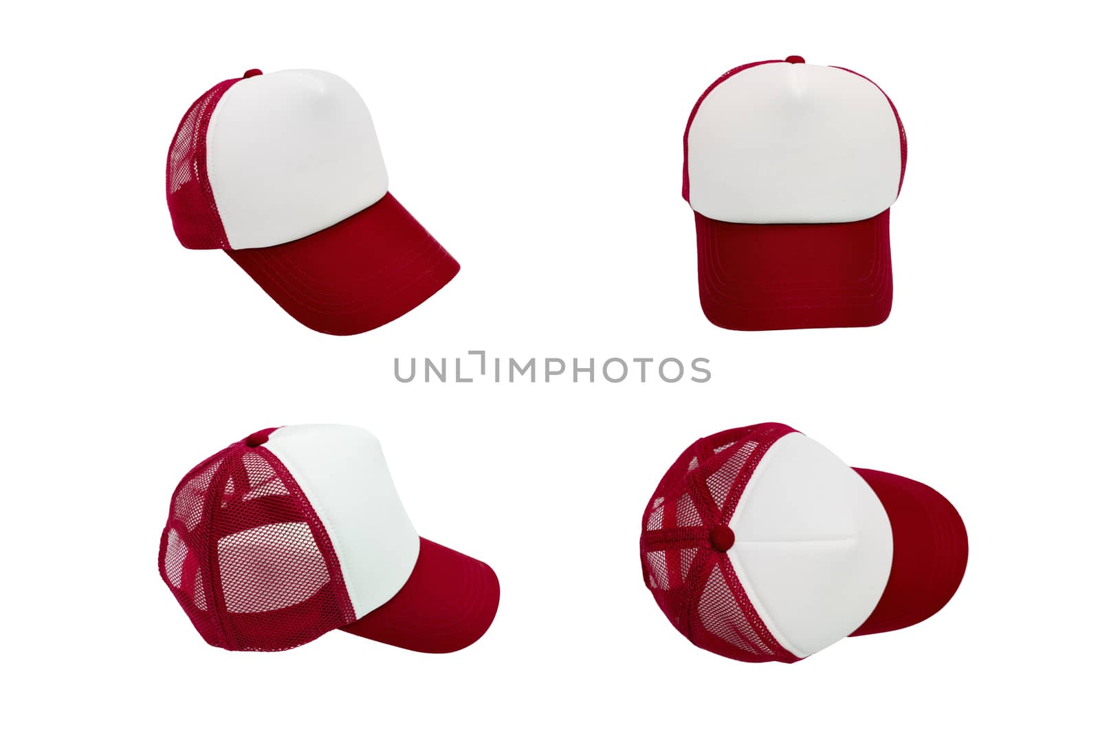 isolated red cap with blank space for logo mock up