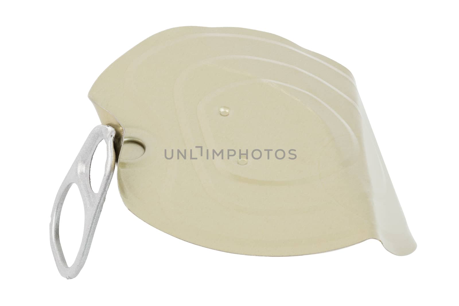 tin can lid with pull tab ring isolated on white background by z1b
