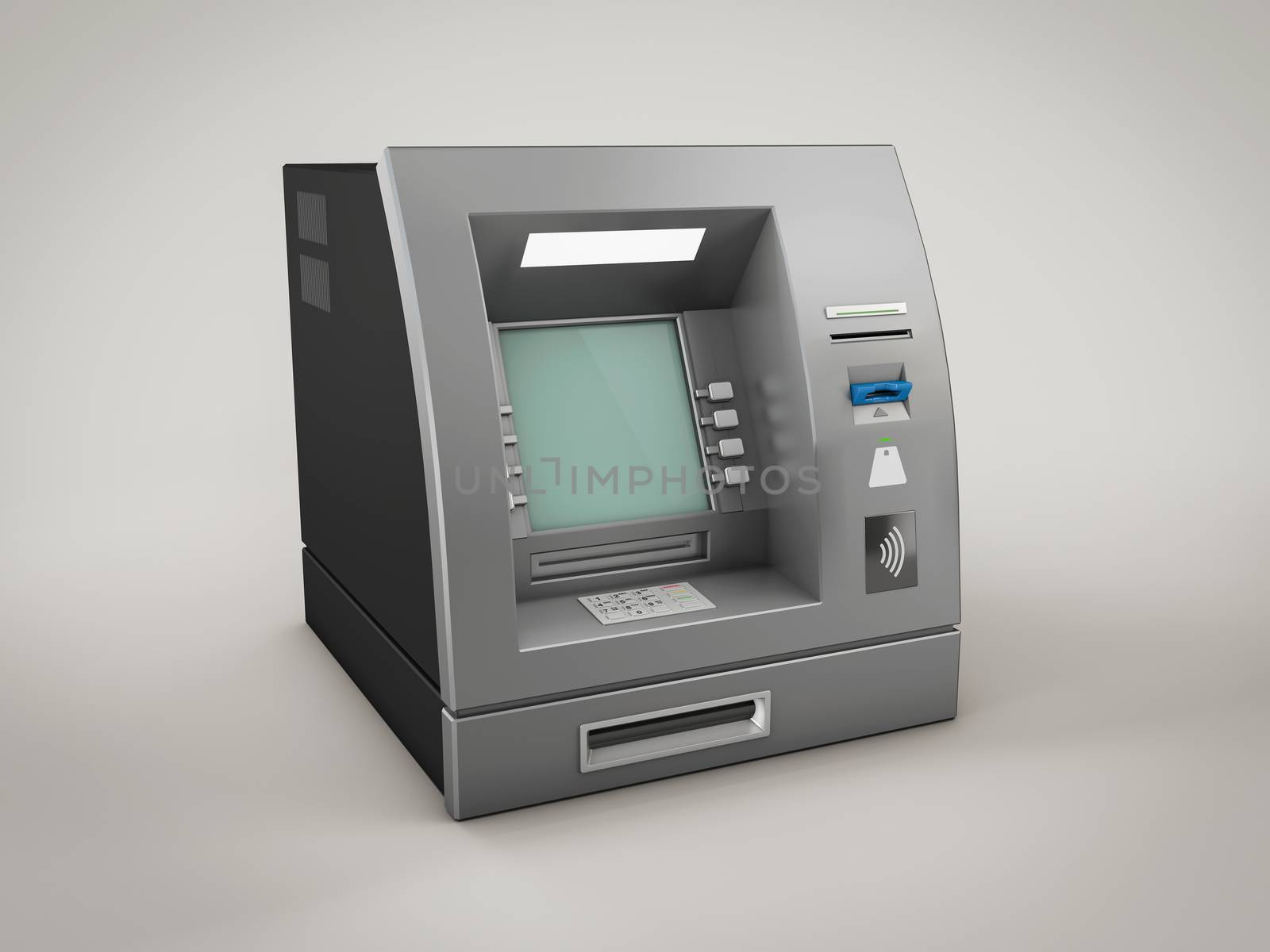 3d rendering of ATM Bank Cash Machine, clipping path included by tussik