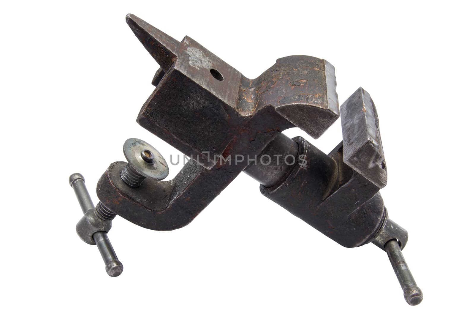 Old vise isolaed on white background by z1b