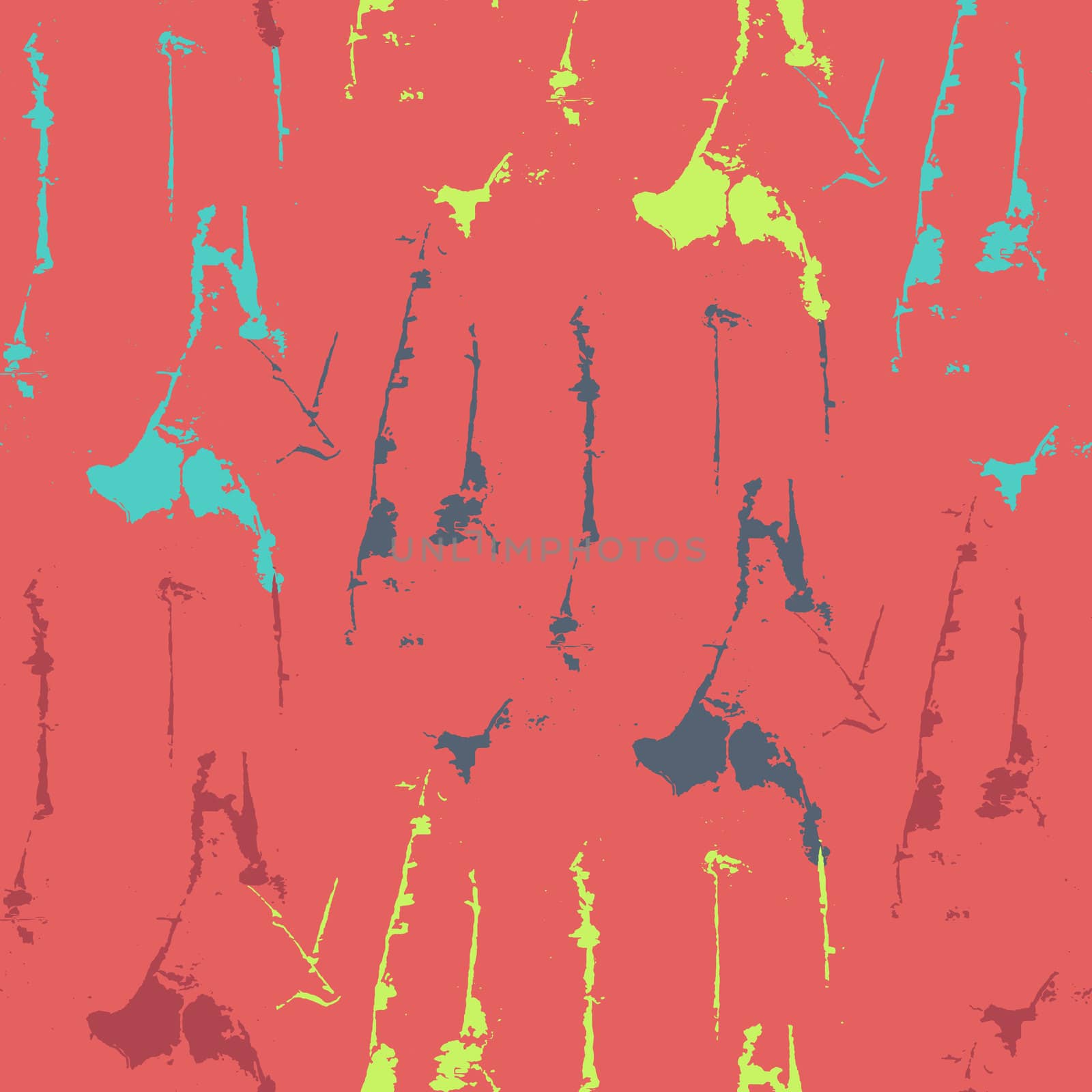 Grunge seamless texture pattern for print, fabric, wallpapers, clothes. Retro ornament by brush. Vector