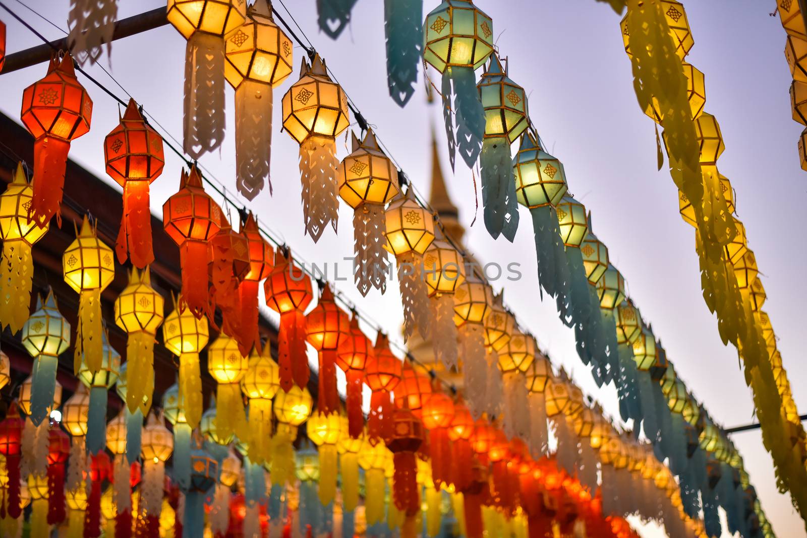 Lanterns for both Thai and Chinese happiness festivals