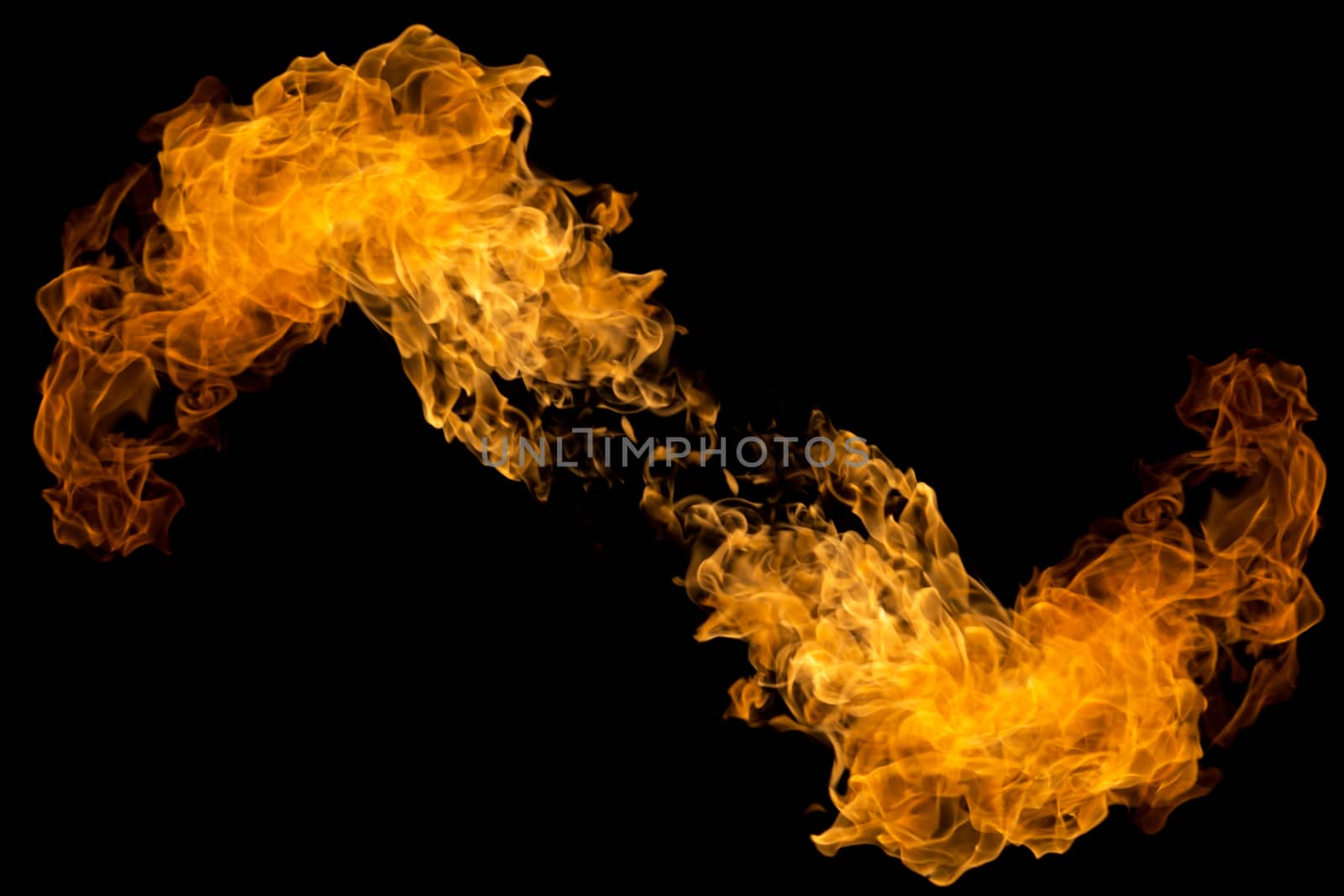 Fire patterns. Flames on a black background. Fiery patterns. Bur by NataliSam