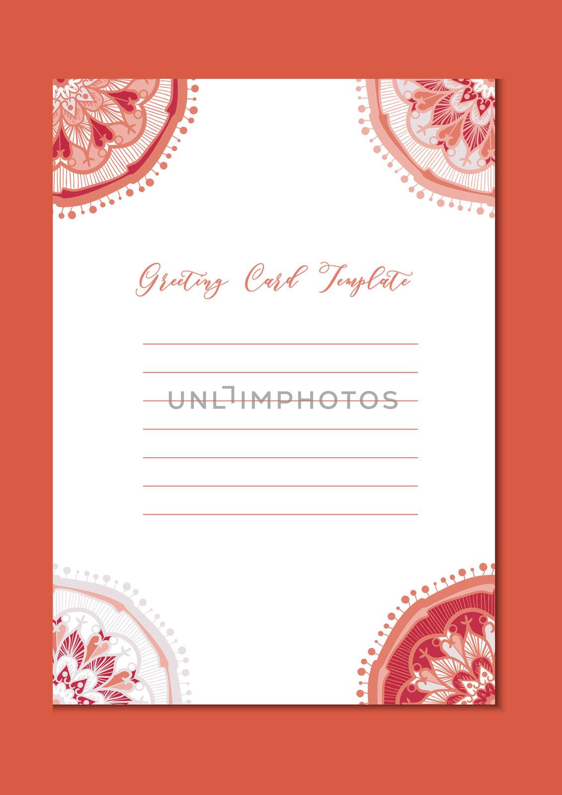 Mandala vintage template card in arabic and indian, islam and ottoman, turkish, asian style for brochure, flyer, greeting, invitation card, cover. Format A4. Floral holiday ornamental design. Vector