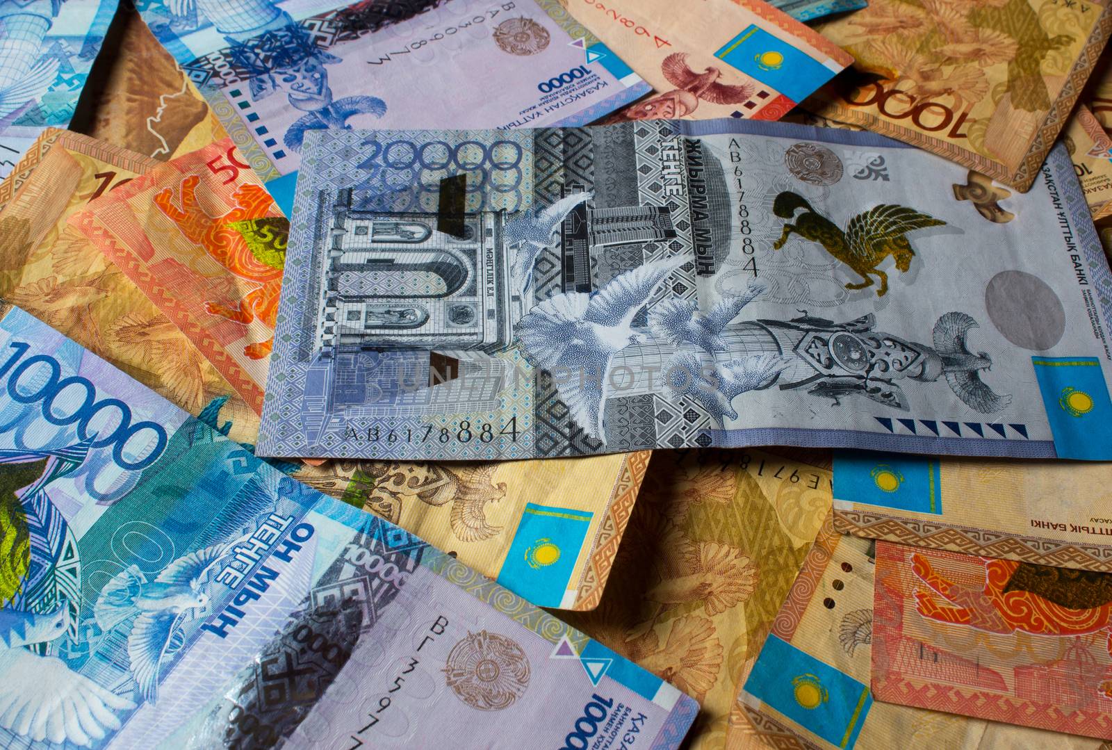Tenge KZT. National currency of Kazakhstan, KZ. Exchange rate. Economy, development, business, Bank, broker.