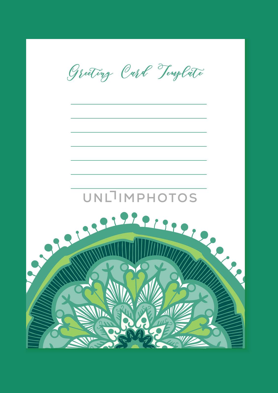 Mandala vintage template card in arabic and indian, islam and ottoman, turkish, asian style for brochure, flyer, greeting, invitation card, cover. Format A4. Floral holiday ornamental design. Vector