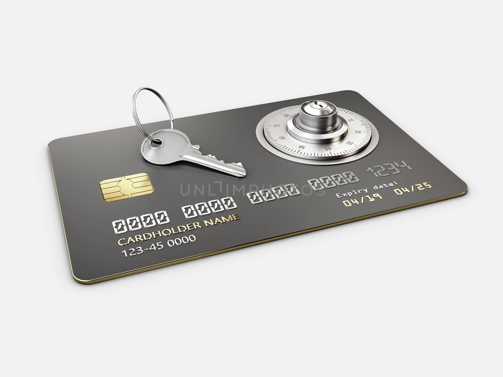 3d Rendering of Credit Card Protection, clipping path included by tussik