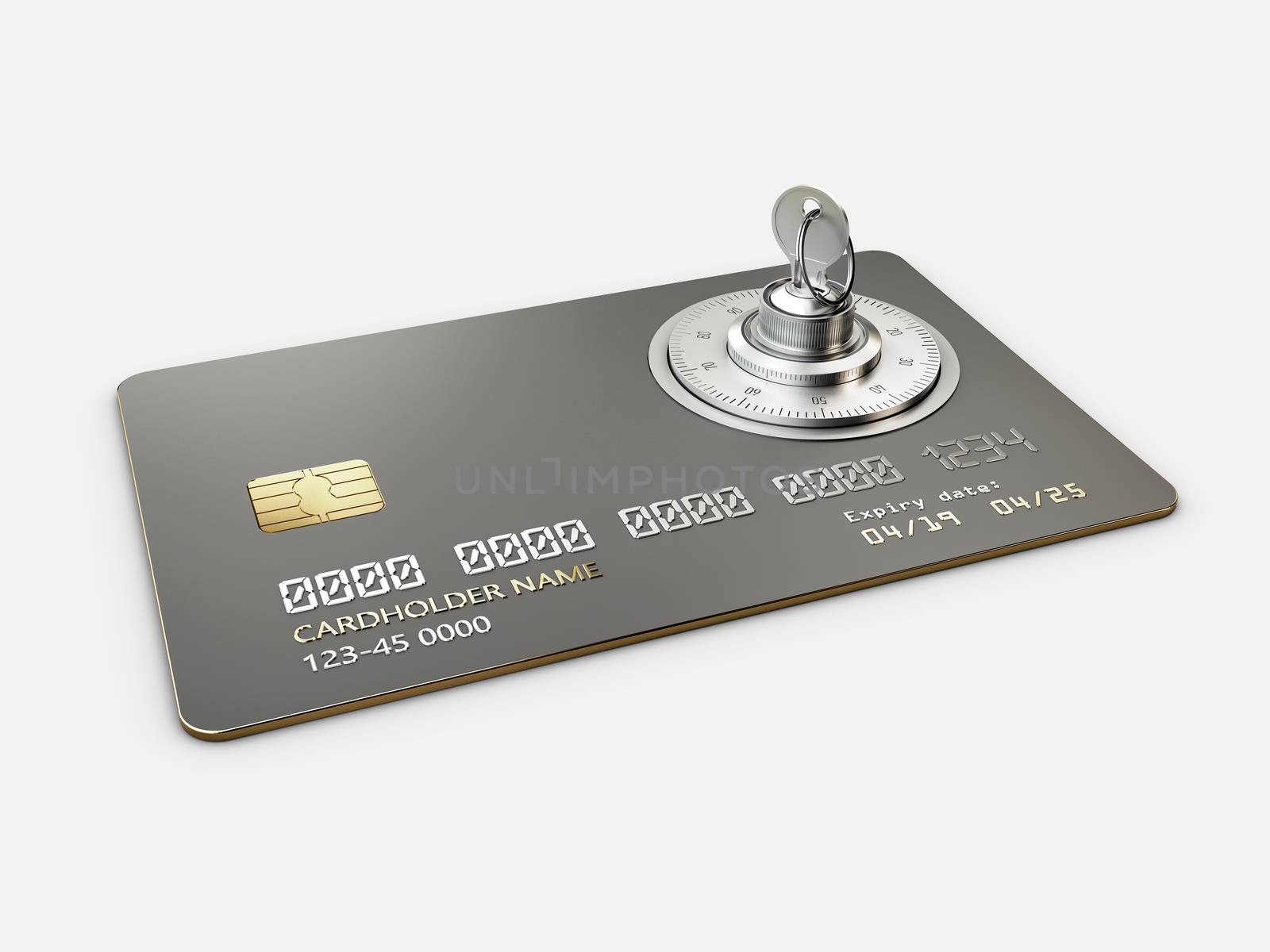 Credit Card Protection, clipping path included, 3d Rendering. by tussik