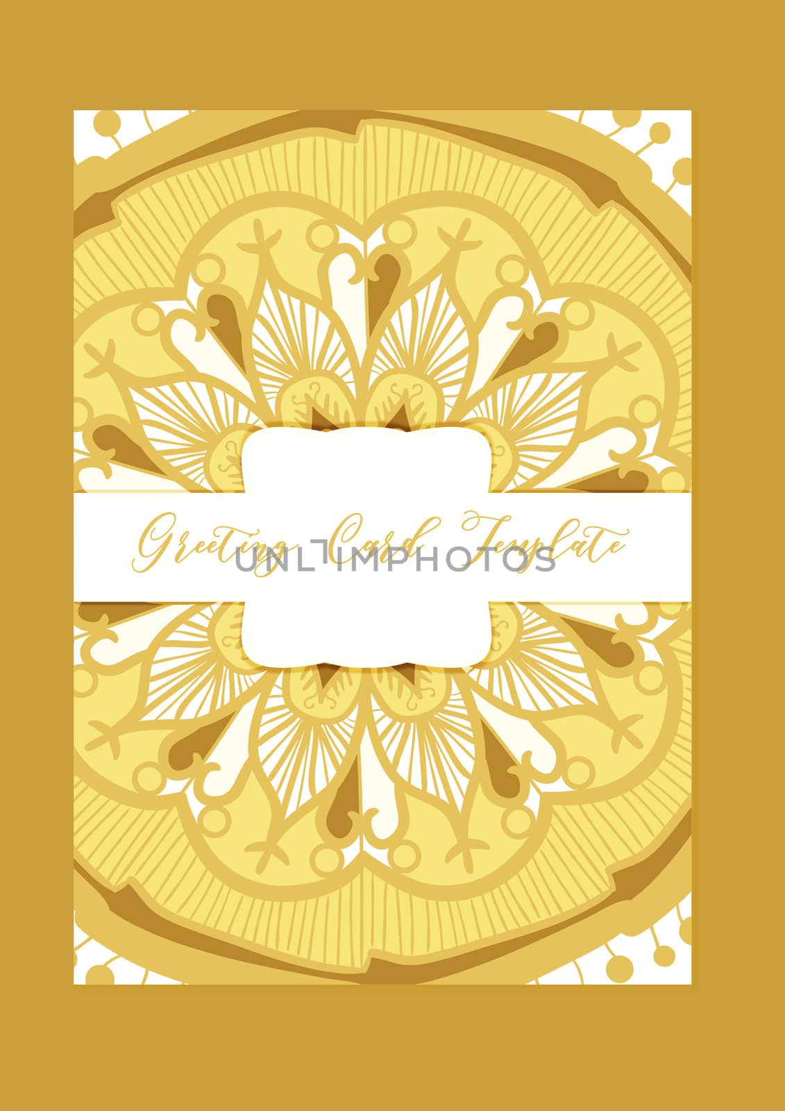 Mandala vintage template card in arabic and indian, islam and ottoman, turkish, asian style for brochure, flyer, greeting, invitation card, cover. Format A4. Floral holiday ornamental design. Vector