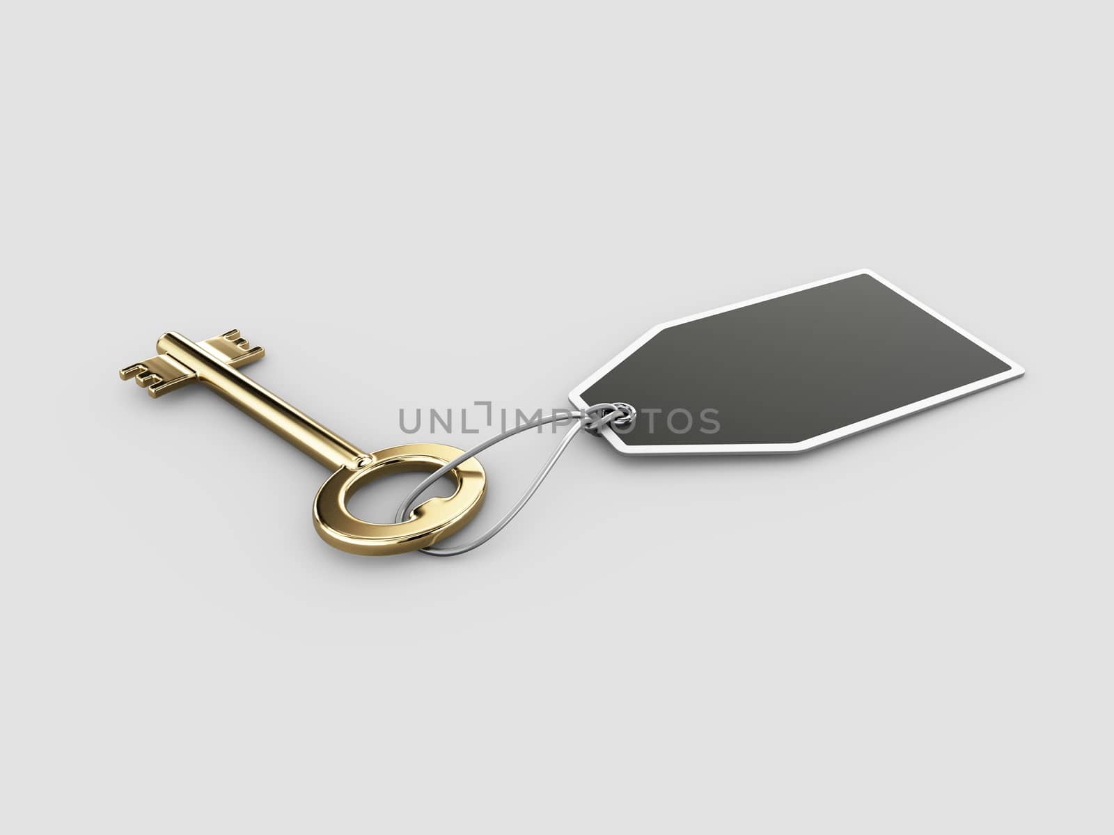 3d rendering of Keys with label, clipping path included by tussik