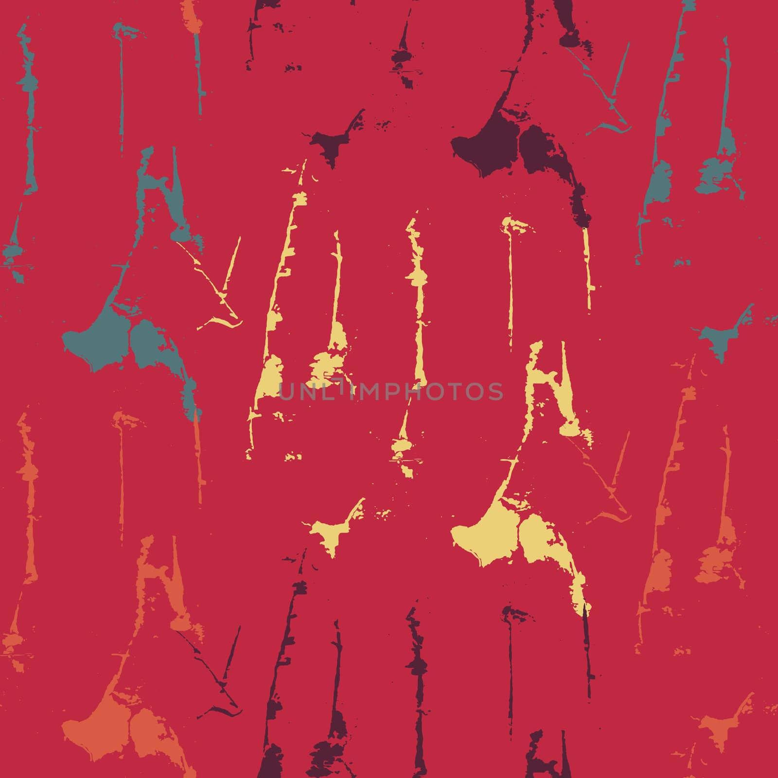 Grunge seamless texture pattern for print, fabric, wallpapers, clothes. Retro ornament by brush. Vector