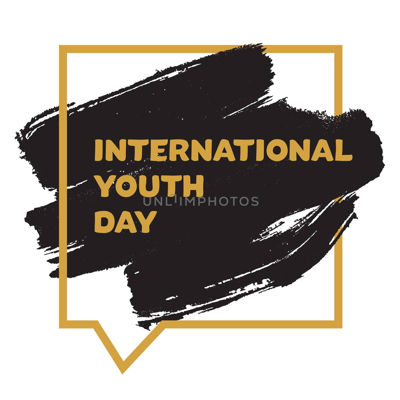 Vintage template card of International Youth Day for banner, brochure, flyer, greeting, invitation, cover. Design Elements for poster. Vector
