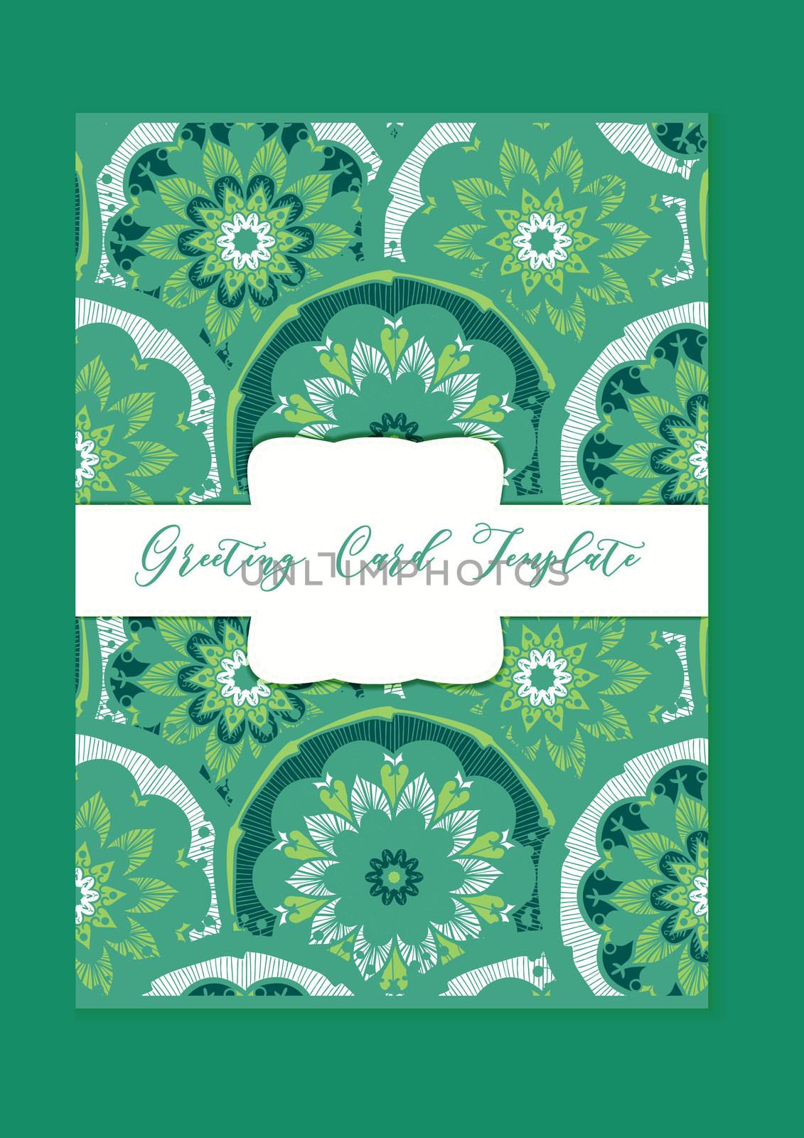 Mandala vintage template card in arabic and indian, islam and ottoman, turkish, asian style for brochure, flyer, greeting, invitation card, cover. Format A4. Floral holiday ornamental design. Vector