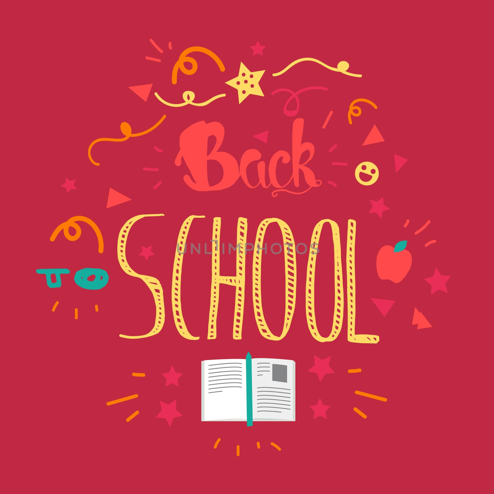 Vintage Back To School Lettering Banner. Knowledge day poster. Vector