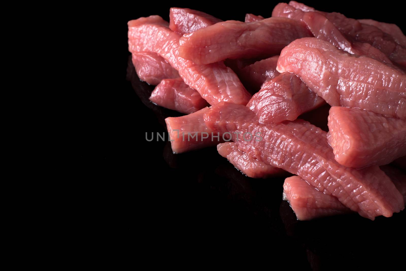 Pieces of raw meat. Ingredients for cooking. Lamb, pork, beef, lamb. Farming, eco-friendly production