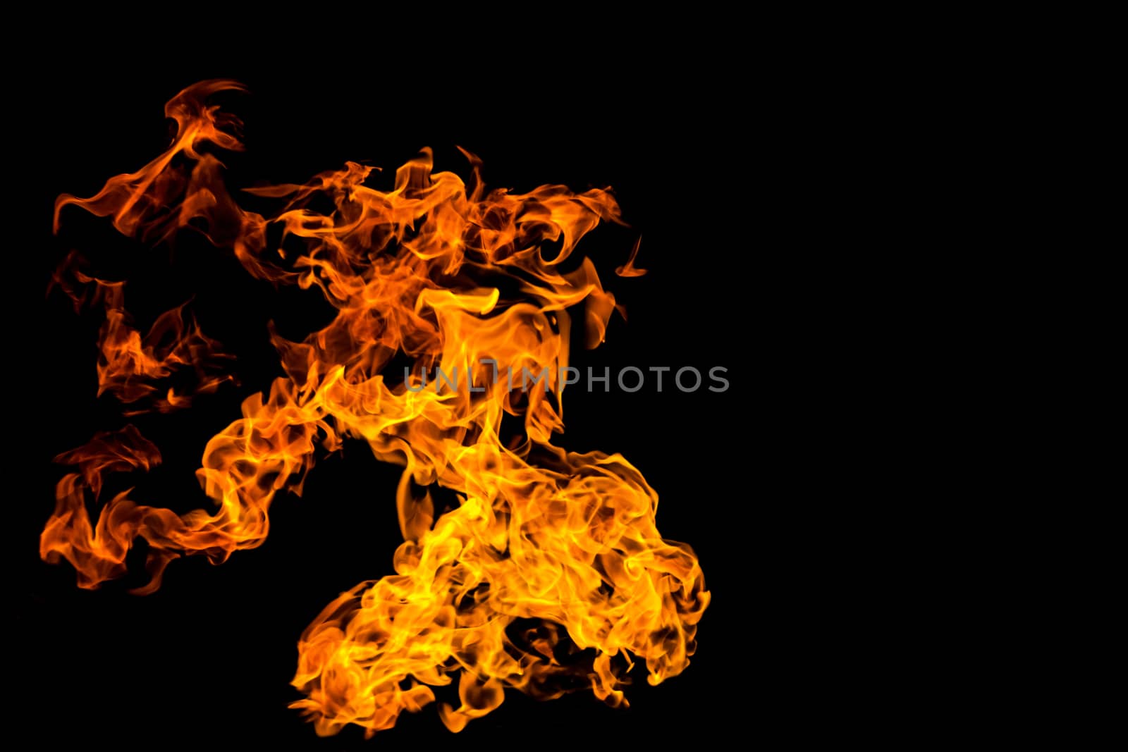 Fire patterns. Flames on a black background. Fiery patterns. Bur by NataliSam