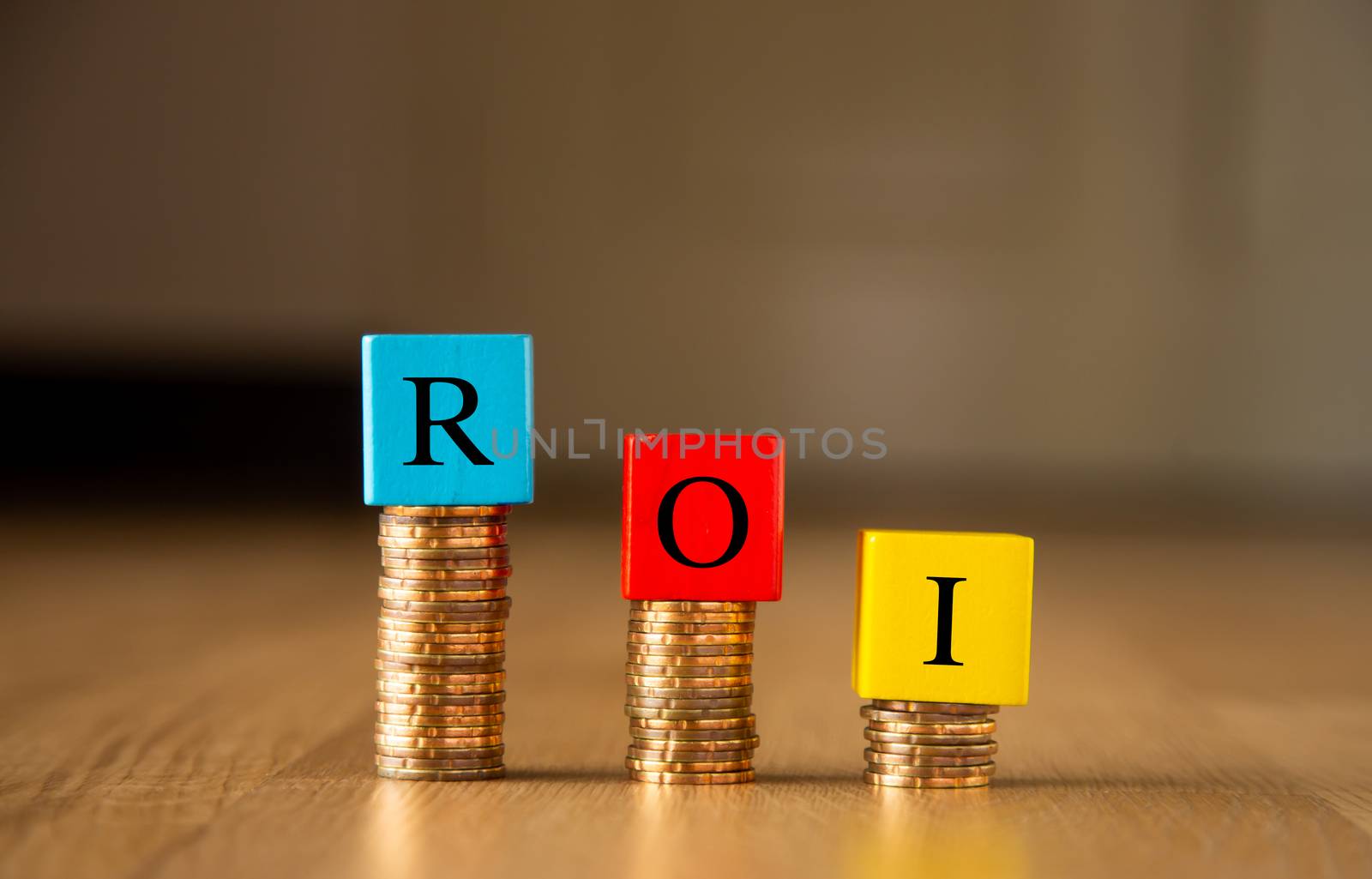 ROI word on wooden blocks - Business Conceptual