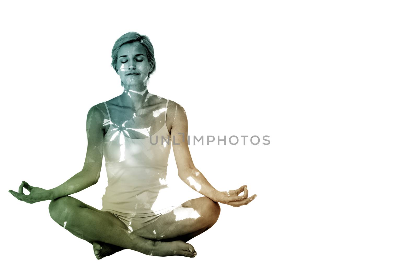 Composite image of  fit woman doing yoga by Wavebreakmedia