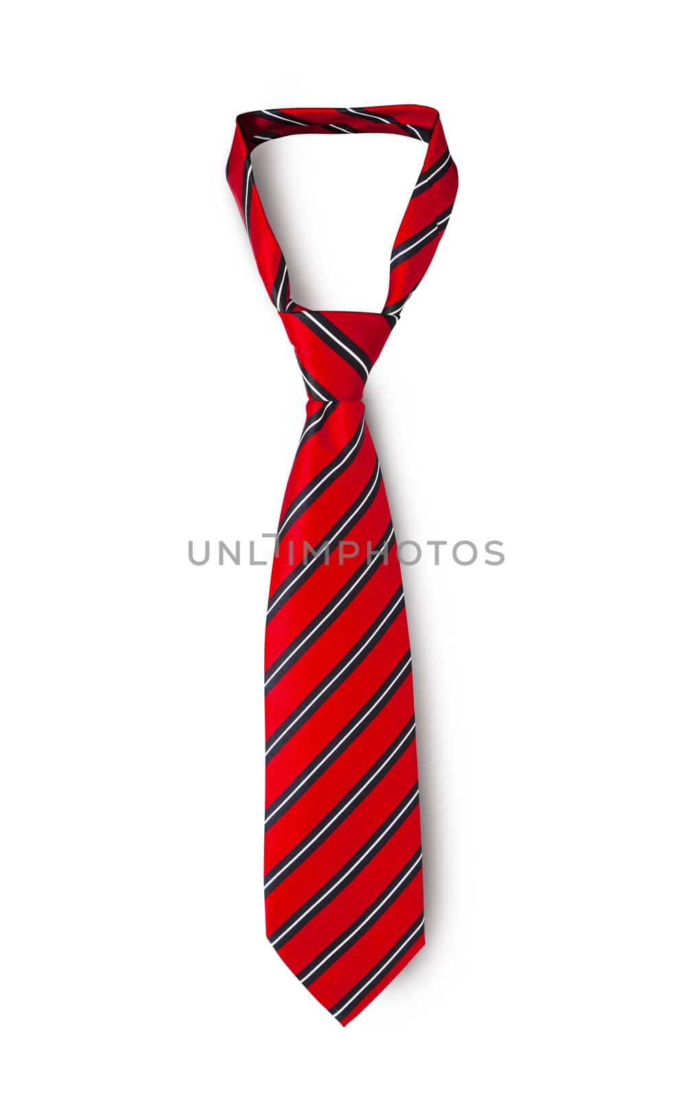 Red men's striped tie taken off for leisure time by SlayCer