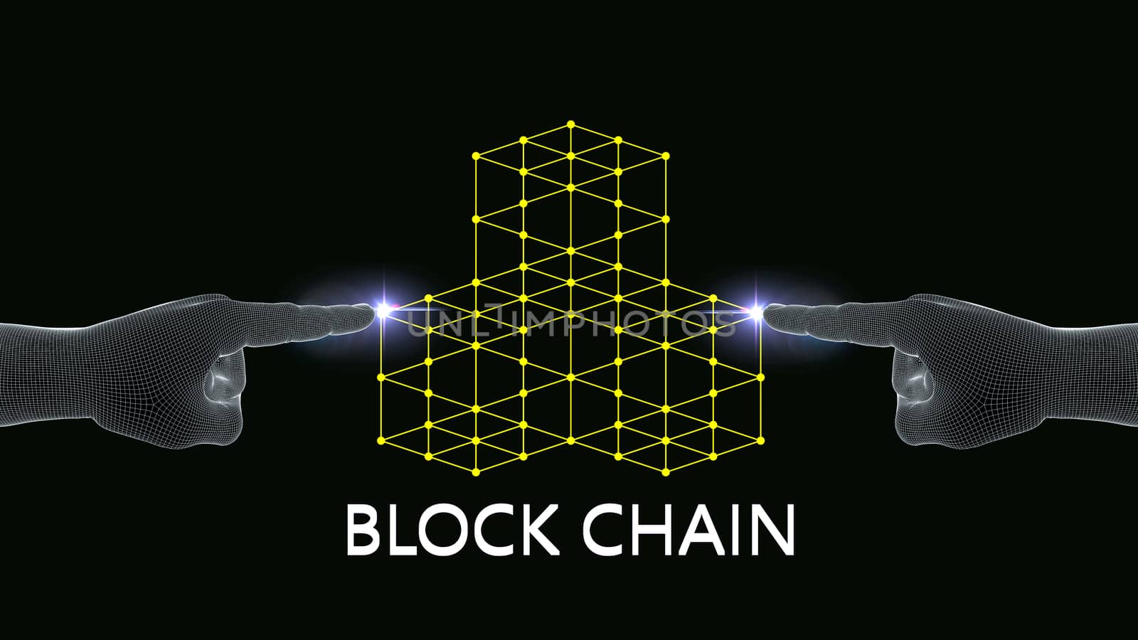 3D blockchain digital network ,concept