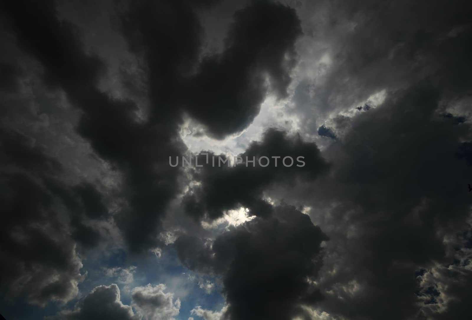 sky background with white fluffy clouds by alex_nako