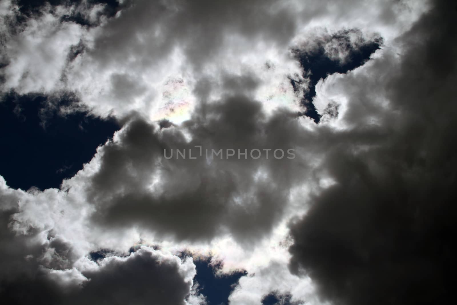 sky background with white fluffy clouds by alex_nako