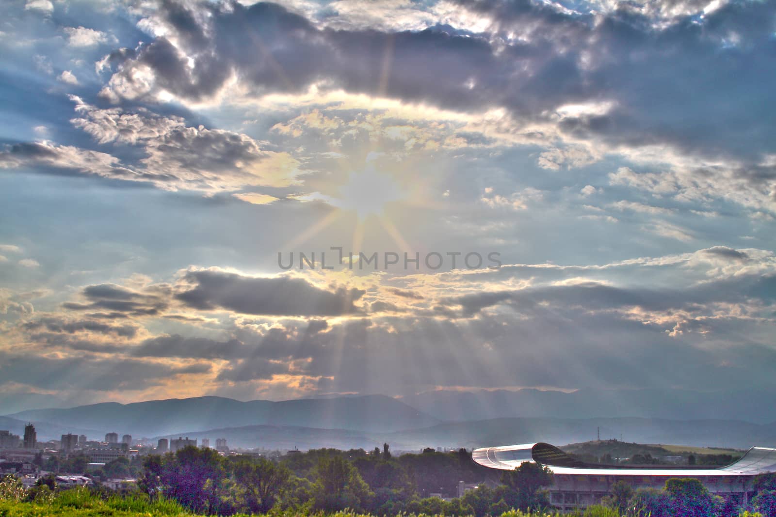 sunset, sunrise gold red pink sky landscape