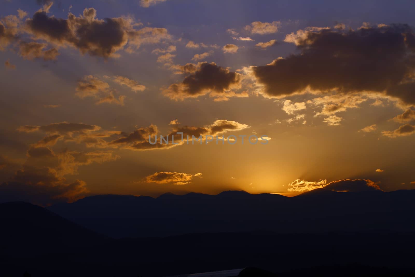 sunset, sunrise gold red pink sky landscape