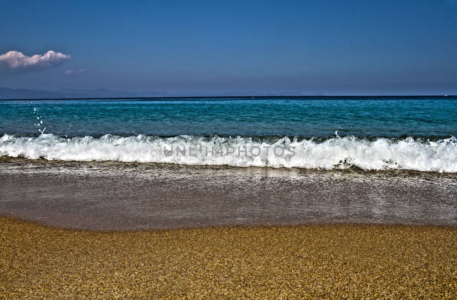 Tropical beach background. Horizon landscape and sand