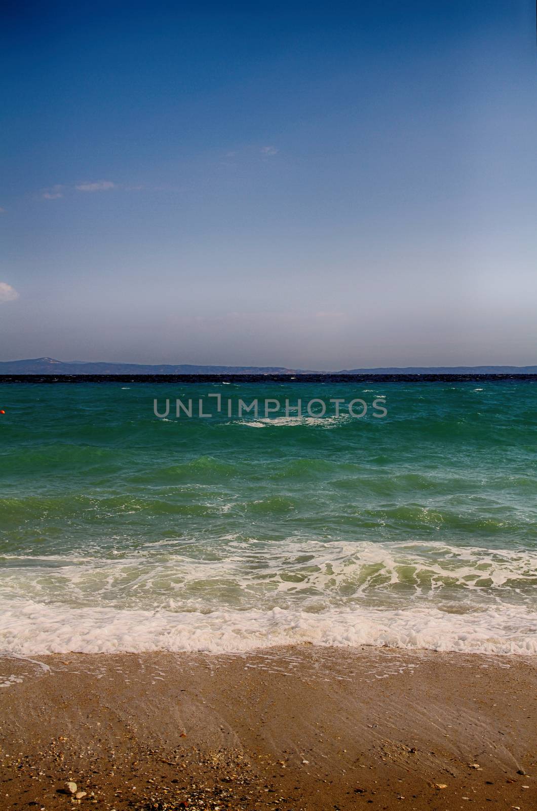 Tropical beach background. Horizon landscape and sand