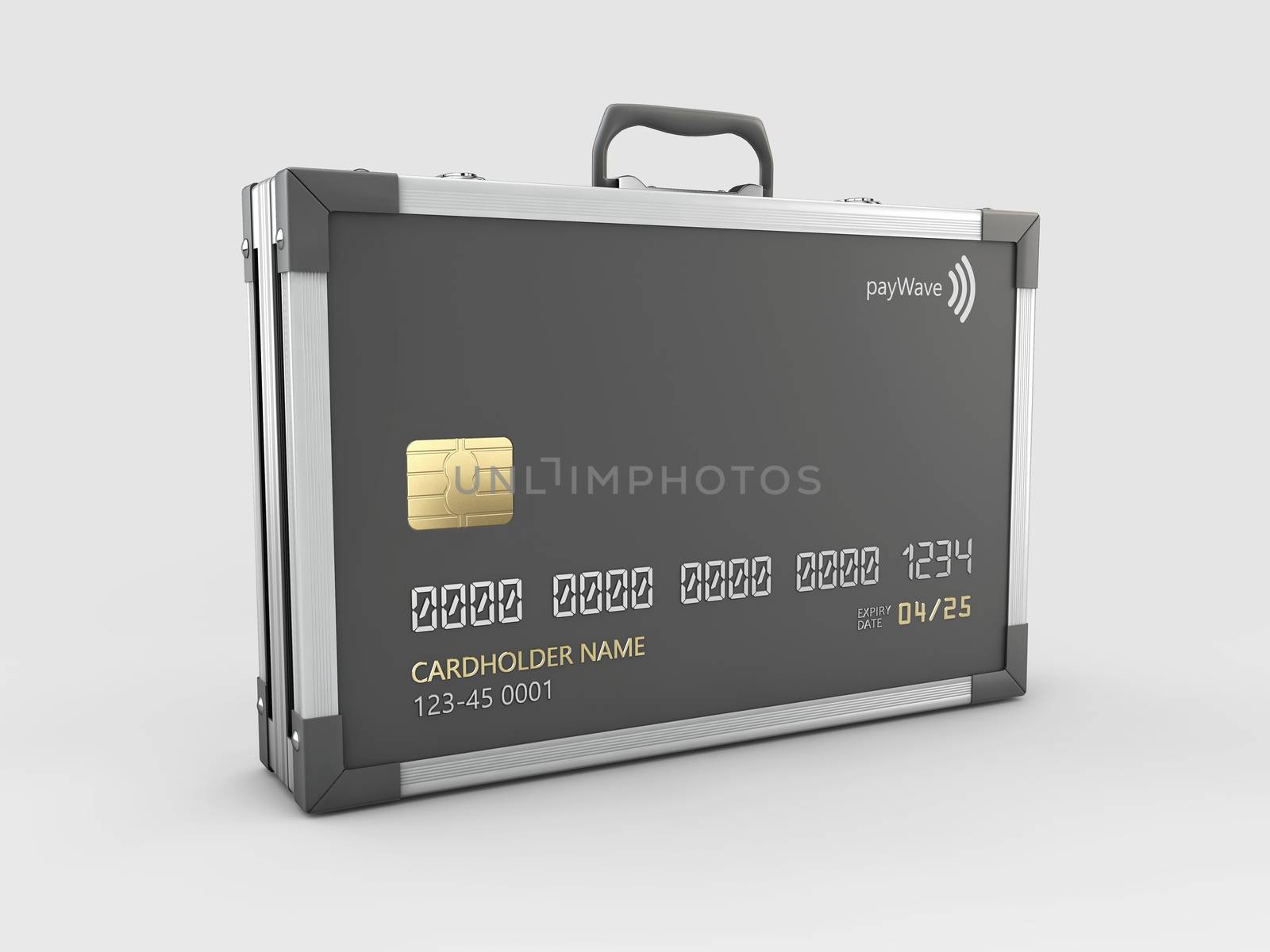 3d Rendering of Credit card in the form of a metallic case by tussik
