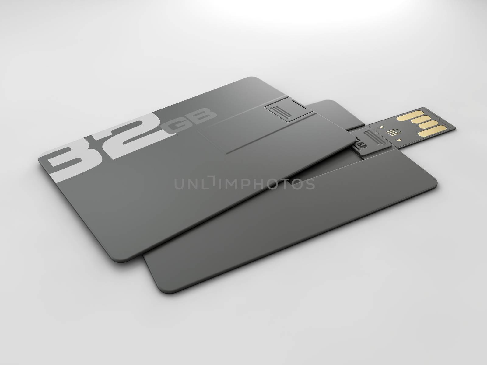 3d rendering of plastic usb card mockup, Visiting flash drive namecard mock up for 32 Gb clipping path included