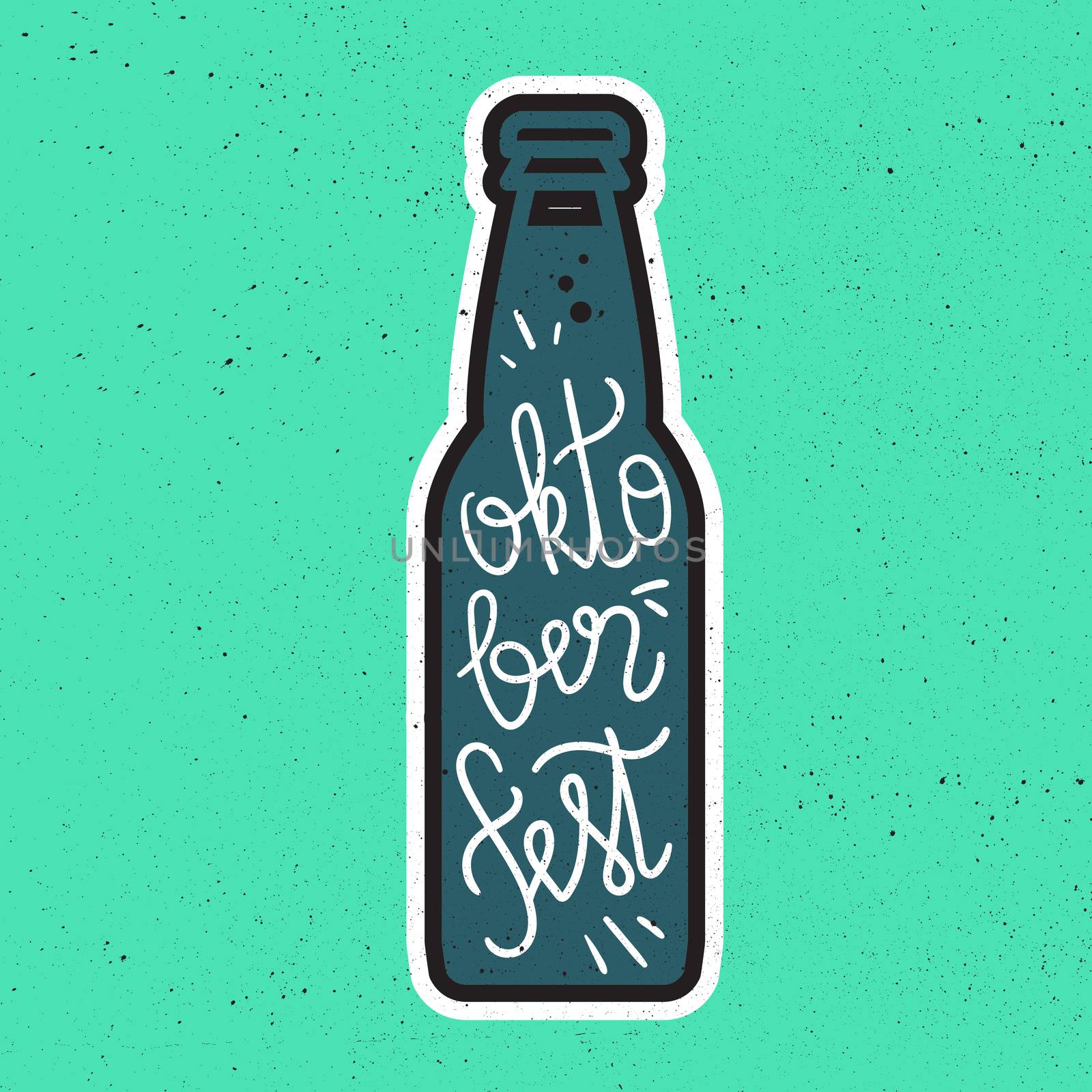 Oktoberfest Lettering. Beer festival handmade design element for badge, sticker, poster and print, t-shirt, apparel. Vector