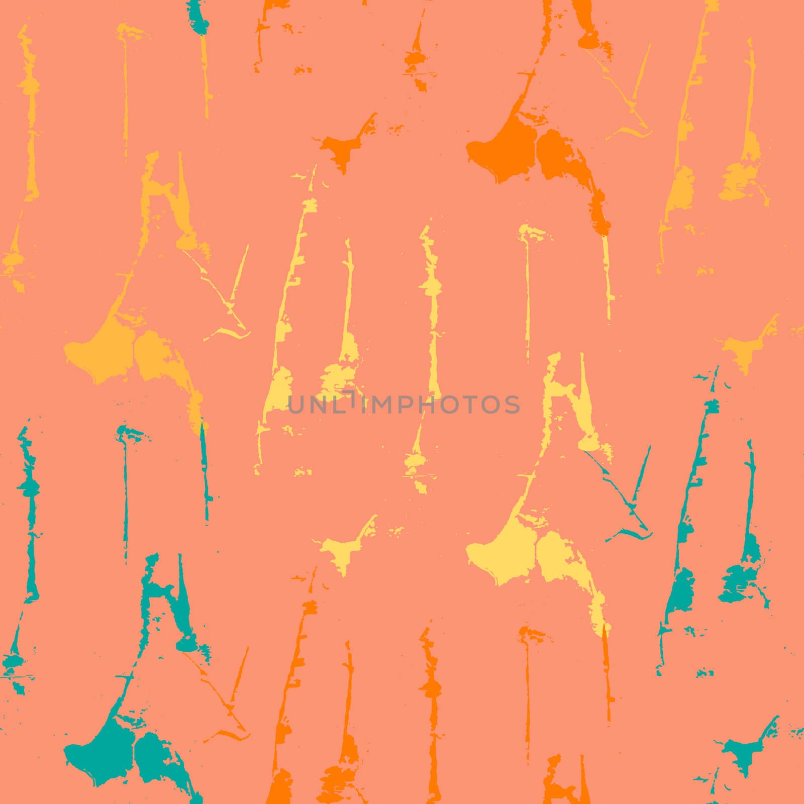 Grunge seamless texture pattern for print, fabric, wallpapers, clothes. Retro ornament by brush. Vector