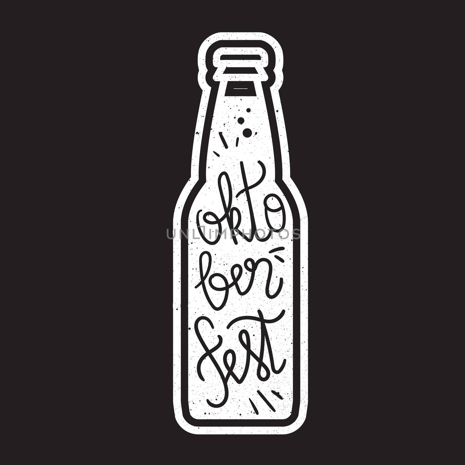 Oktoberfest Lettering. Beer festival handmade design element for badge, sticker, poster and print, t-shirt, apparel. Vector