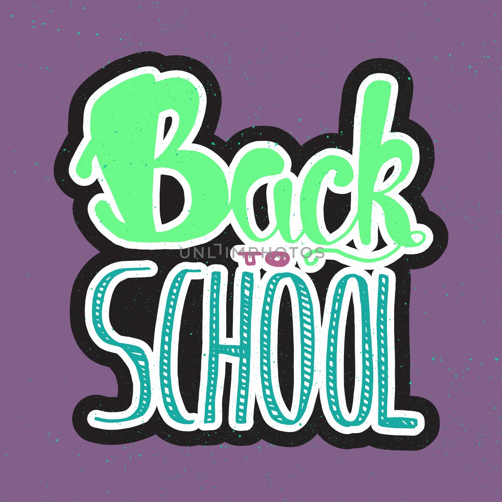 Vintage Back To School Lettering Banner. Knowledge day greeting card for print, t-shirt, badge, cloth, poster. Vector