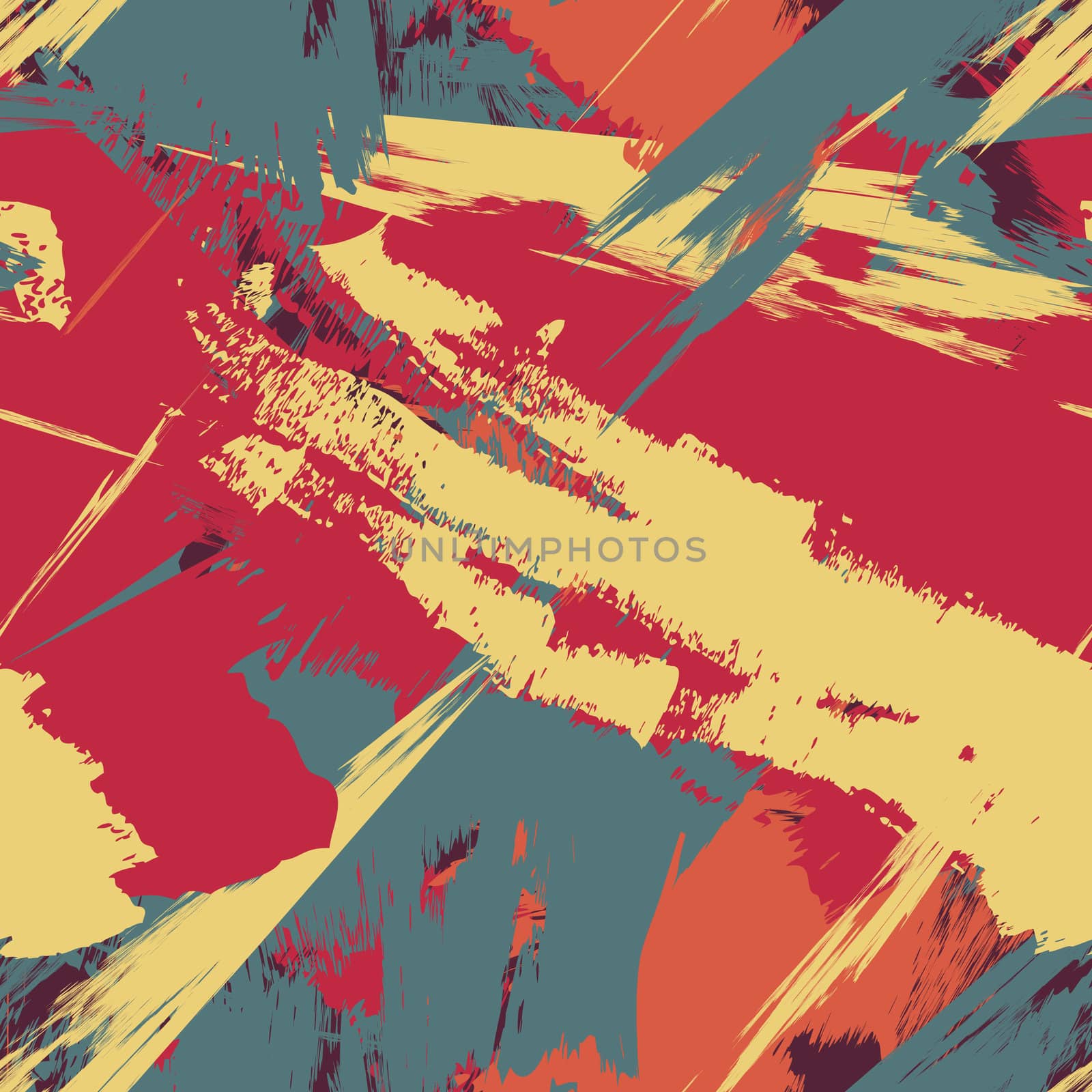 Grunge seamless texture pattern for print, fabric, wallpapers, clothes. Retro ornament by brush. Vector