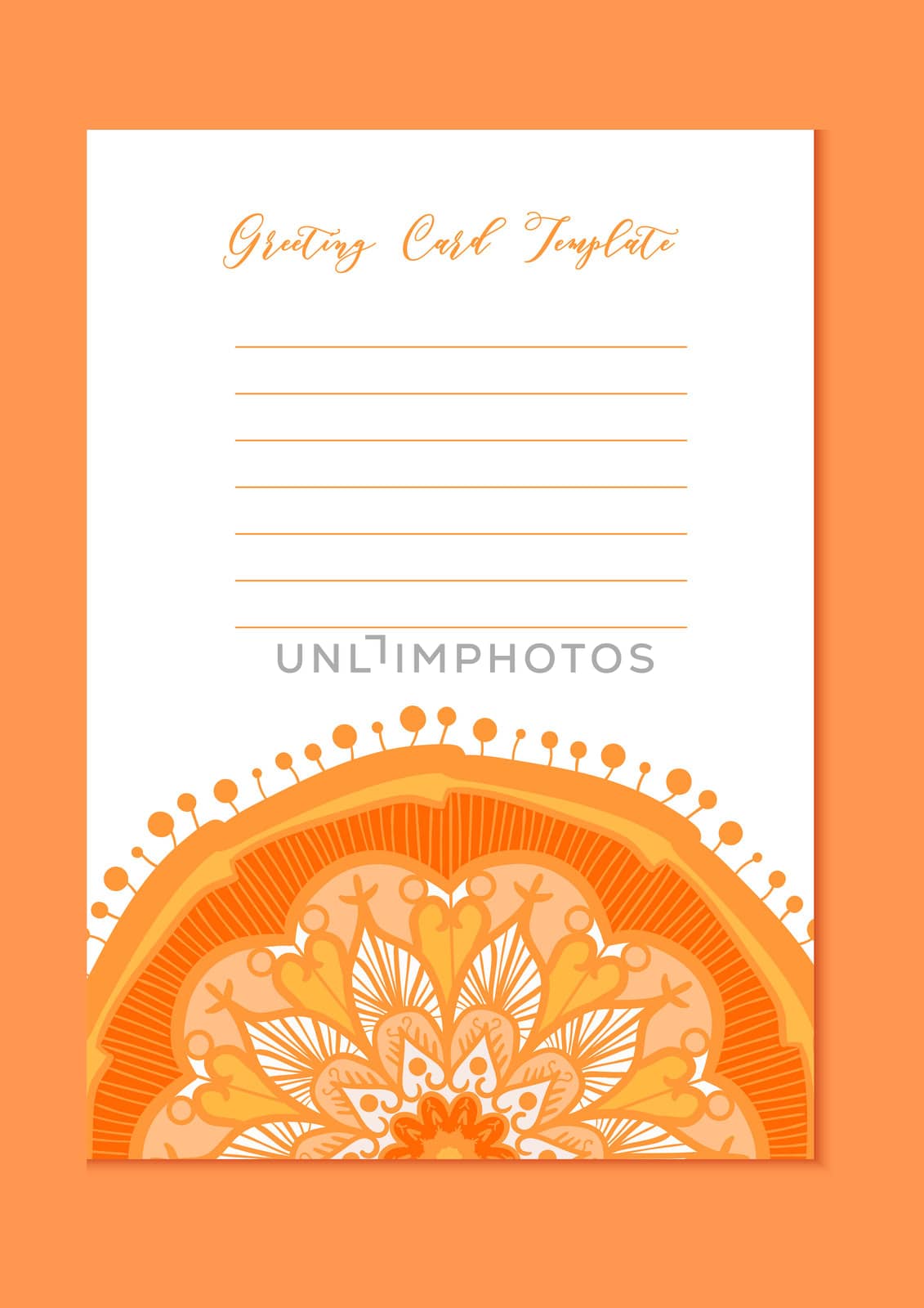 Mandala vintage template card in arabic and indian, islam and ottoman, turkish, asian style for brochure, flyer, greeting, invitation card, cover. Format A4. Floral holiday ornamental design. Vector