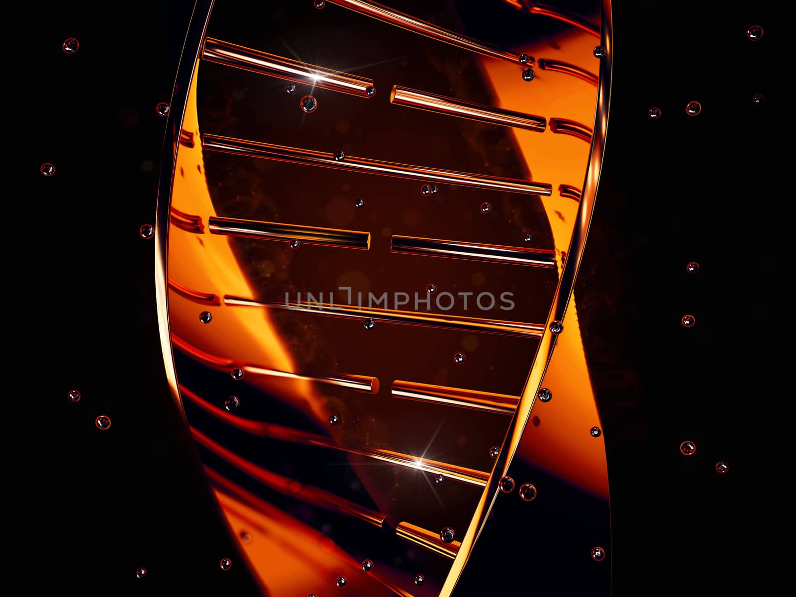 3d Rendering of Golden DNA double Helix by tussik