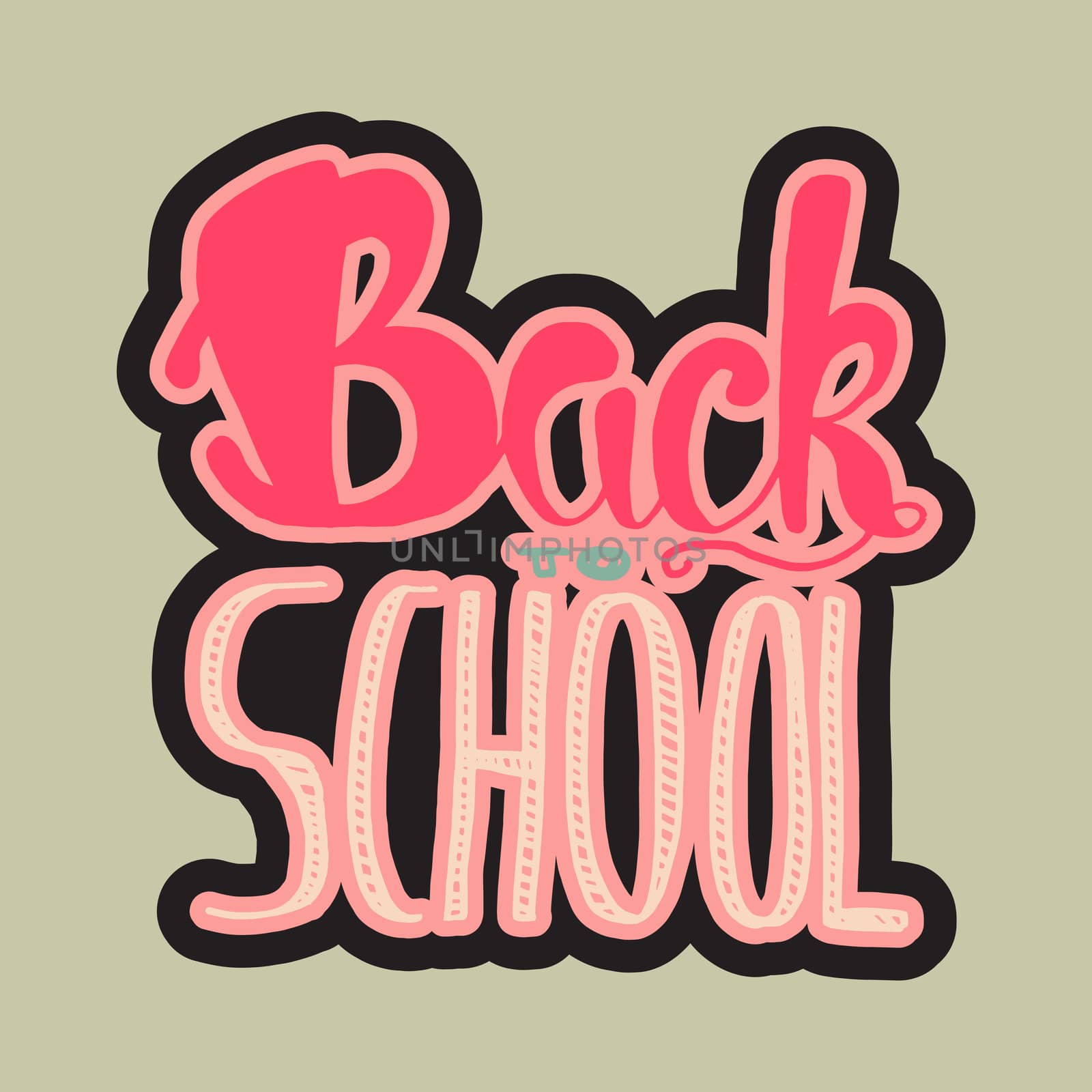 Vintage Back To School Lettering Banner. Knowledge day greeting card for print, t-shirt, badge, cloth, poster. Vector