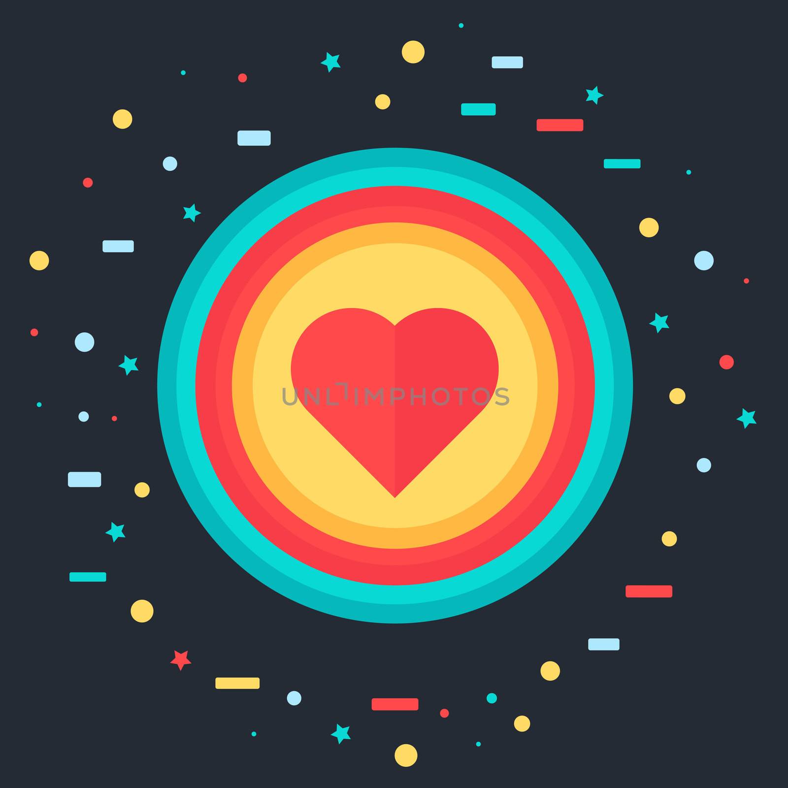 Like symbol. Heart icon for wedding, holiday and social networks, blog, print and sticker. Vector