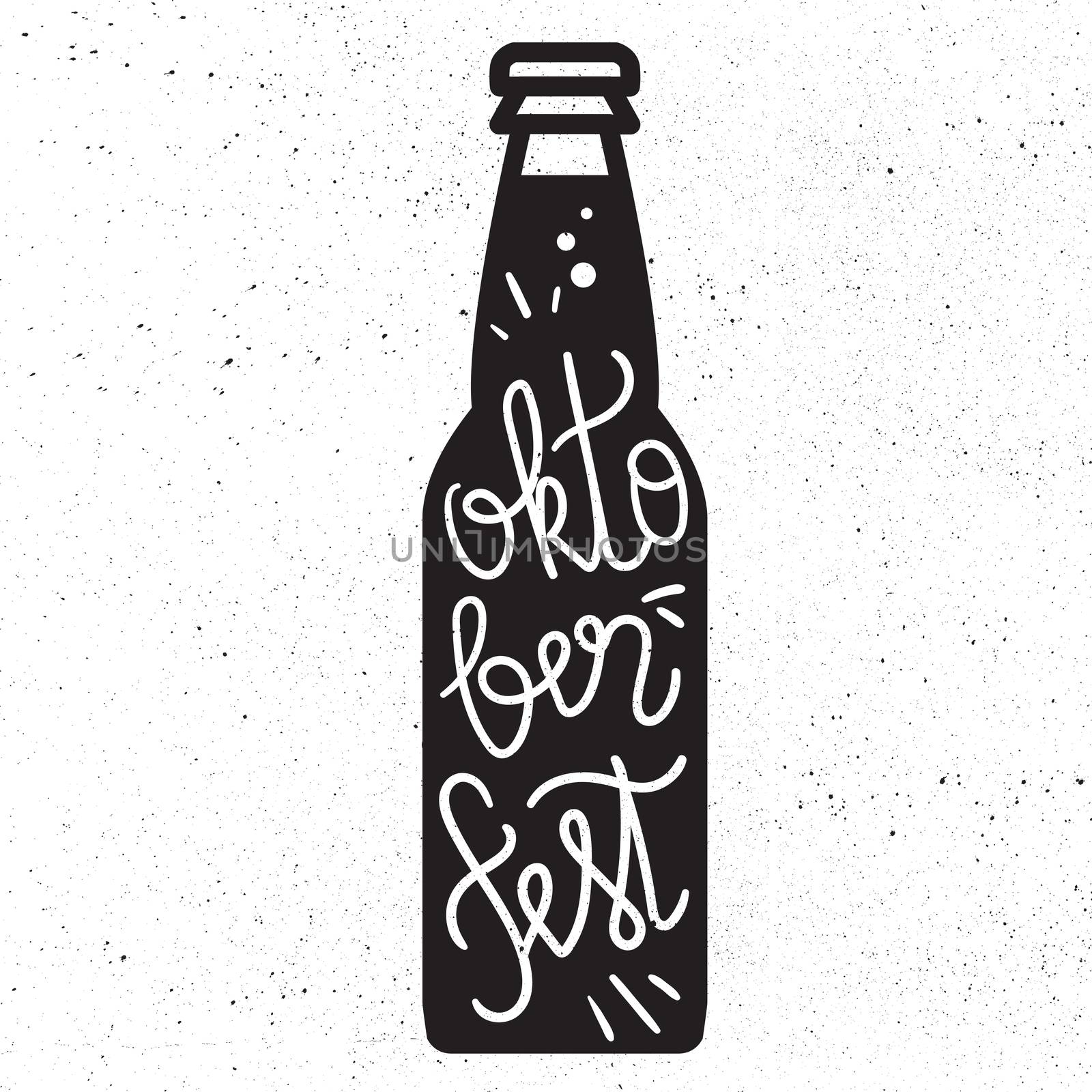 Oktoberfest Lettering. Beer festival handmade design element for badge, sticker, poster and print, t-shirt, apparel. Vector