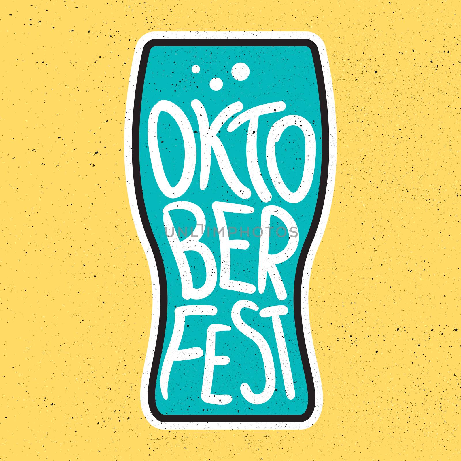 Oktoberfest Lettering. Beer festival handmade design element for badge, sticker, poster and print, t-shirt, apparel. Vector