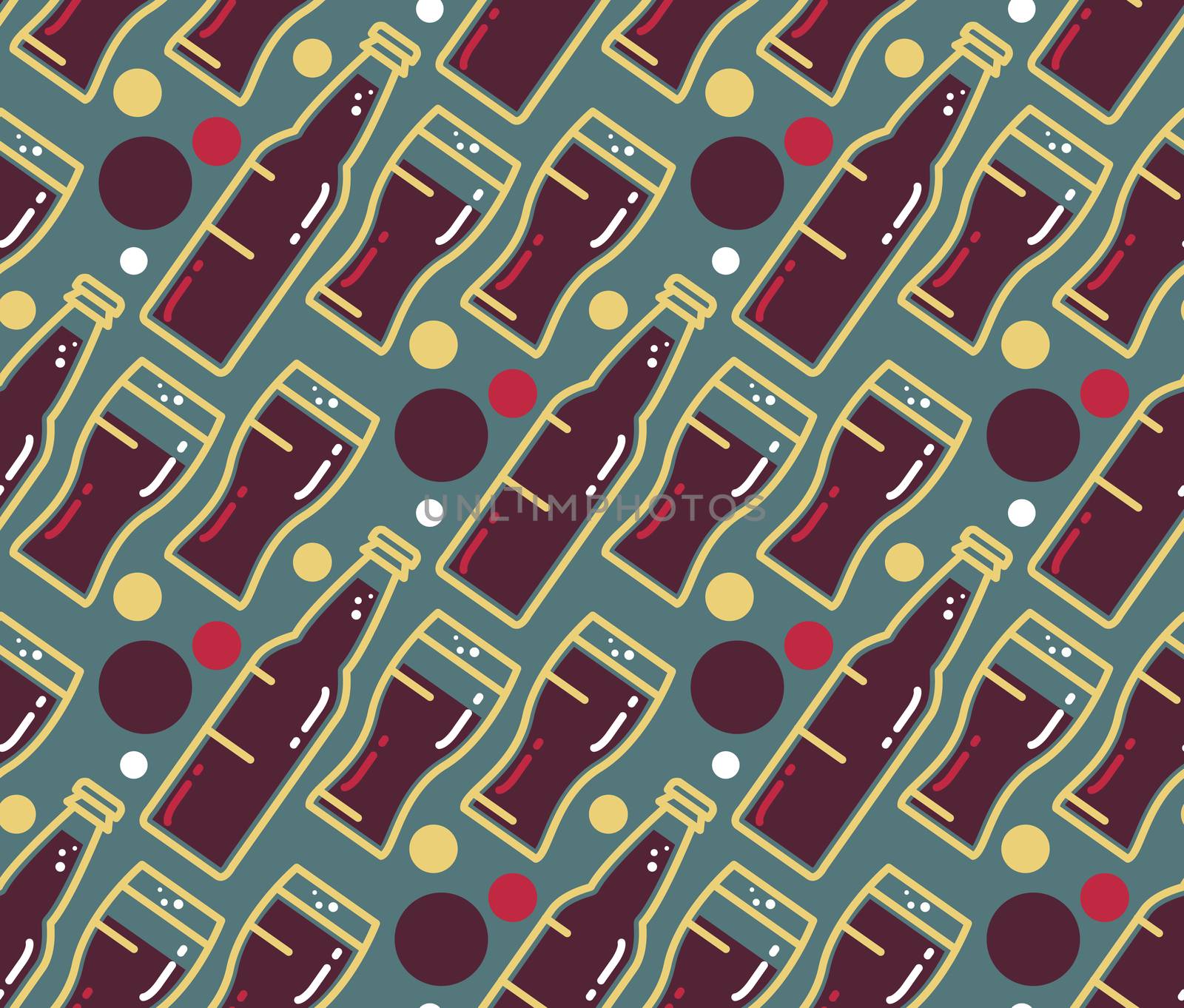 Oktoberfest Seamless Pattern. Beer festival background for wallpaper, wrap, poster and print, t-shirt, apparel. Vector